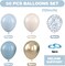 Dusty Blue & Gold Balloons – 12-Inch Latex Balloons with Retro Fog Blue, Metallic Gold, White Confetti, Perfect for Weddings, Baby Showers, Gender Reveals, and Birthday Parties
